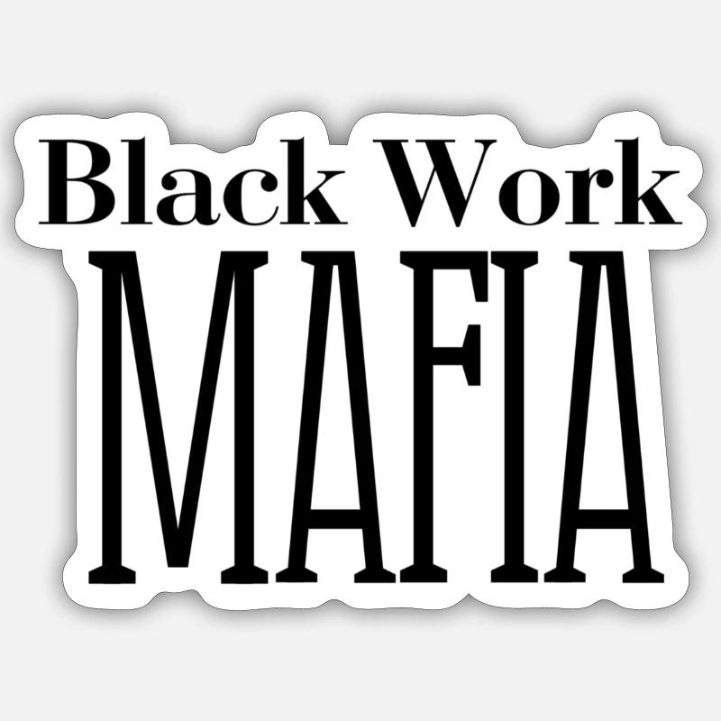 BlackWork Mafia - Sticker Größe S (10 x 10 cm) - Mattweiß