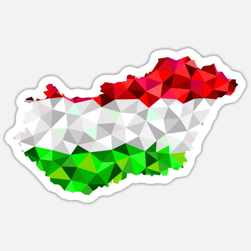 Hungary map in low poly style Sticker size S (10 x 10 cm)