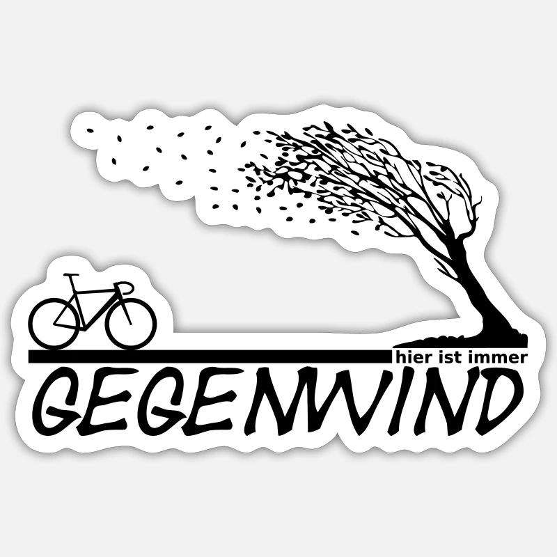 Gegenwind - Sticker Größe S (10 x 10 cm) - Mattweiß