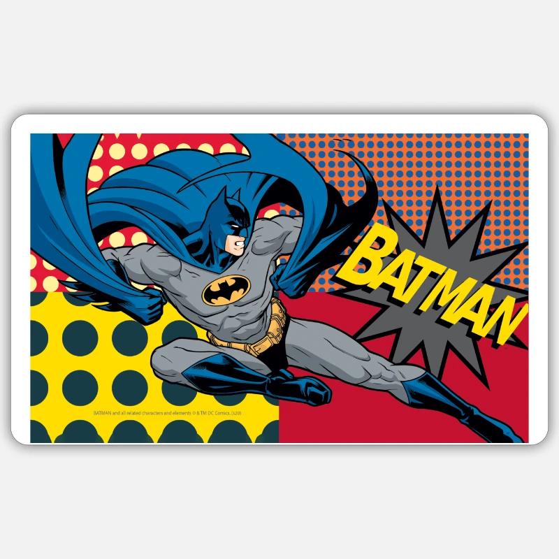 Batman Pose de la bande dessinée - Sticker taille S (10 x 10 cm) - blanc mat