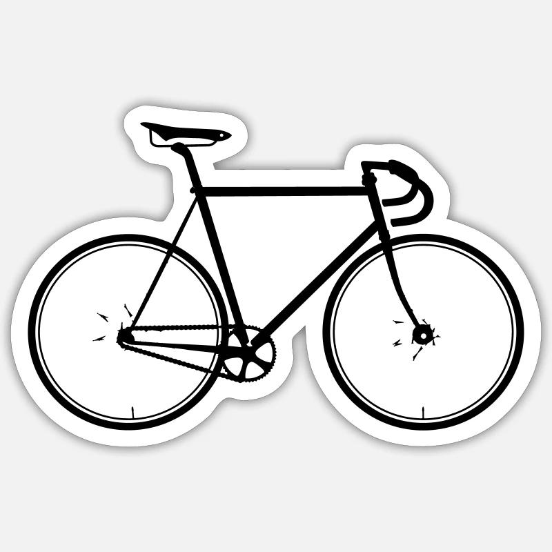 black fixie Sticker size S (10 x 10 cm)