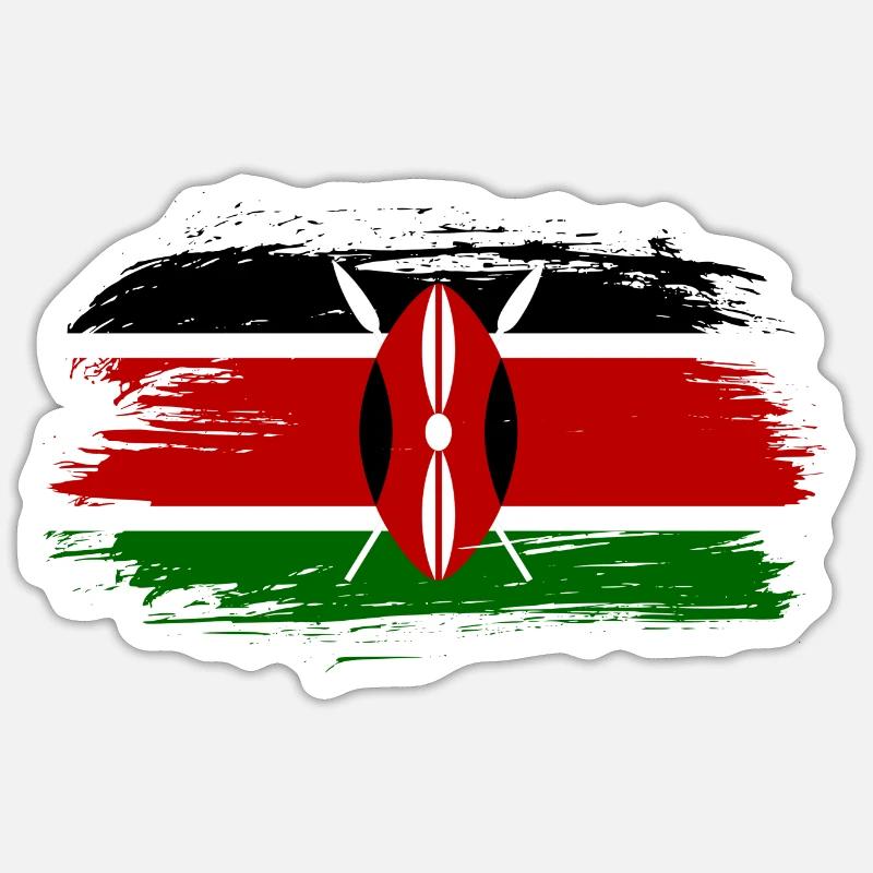 Drapeau du Kenya drapeau Sticker taille S (10 x 10 cm)