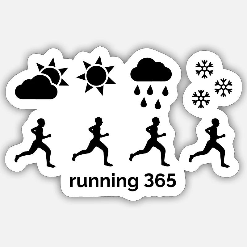 Running 365 - Sticker Größe S (10 x 10 cm) - Mattweiß