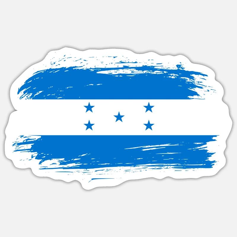 Drapeau du Honduras drapeau - Sticker taille S (10 x 10 cm) - blanc mat