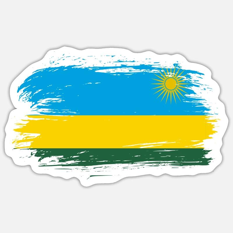 Drapeau du Rwanda drapeau - Sticker taille S (10 x 10 cm) - blanc mat