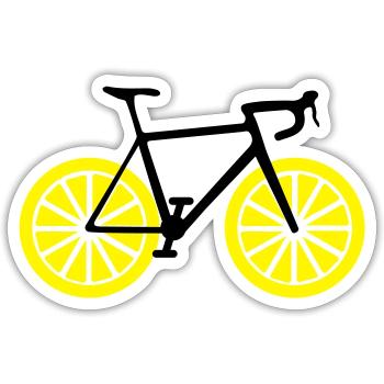 Lemon bike - Sticker size S (10 x 10 cm) - white matte - Front