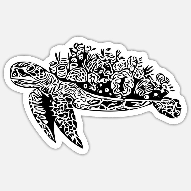Tortue - Vector Style Sticker taille S (10 x 10 cm)