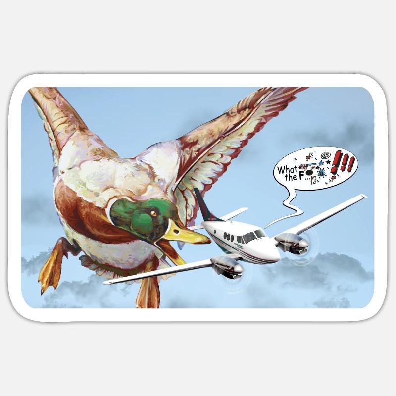 Duck Attack (version with speech bubble) - Sticker size S (10 x 10 cm) - white matte