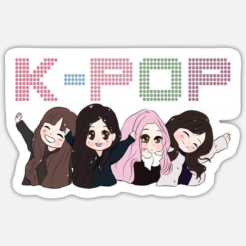 K-Pop. - Sticker Größe S (10 x 10 cm) - Mattweiß