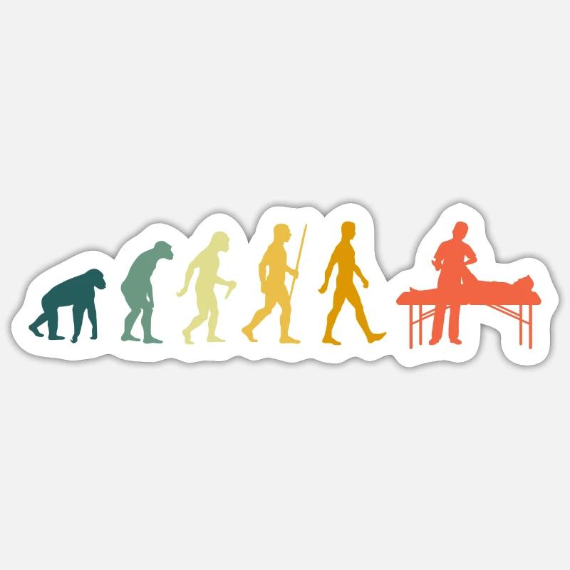 Physio Evolution Physiotherapeut Physiotherapie - Sticker Größe S (10 x 10 cm) - Mattweiß