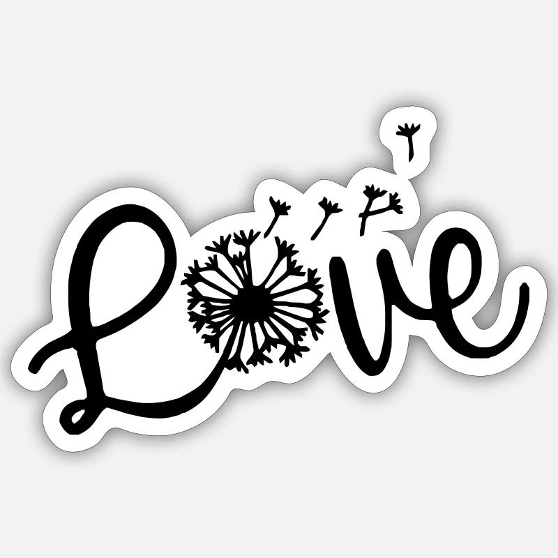 Liebe Löwenzahn - Sticker Größe S (10 x 10 cm) - Mattweiß