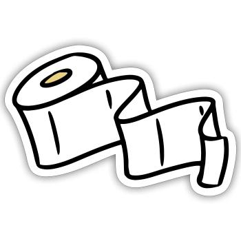 Toilet paper papier papier toilette - Sticker taille S (10 x 10 cm) - blanc mat - Devant