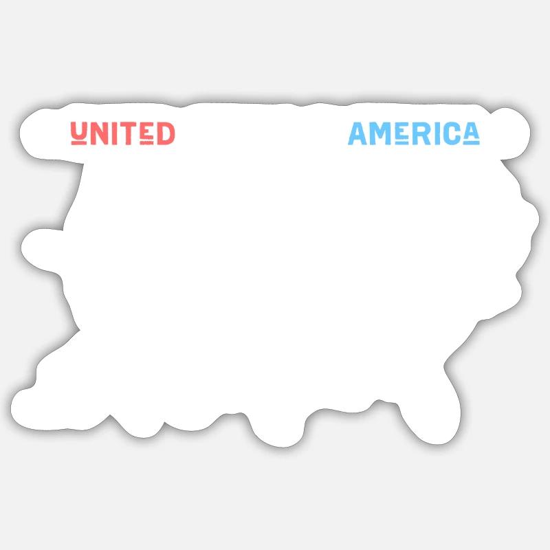 American Map Graphic Art - Sticker taille S (10 x 10 cm) - blanc mat