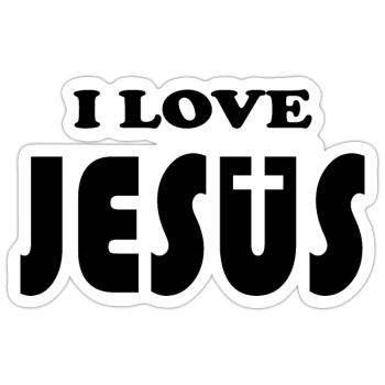 I love Jesus - Sticker Größe S (10 x 10 cm) - Mattweiß - Vorne