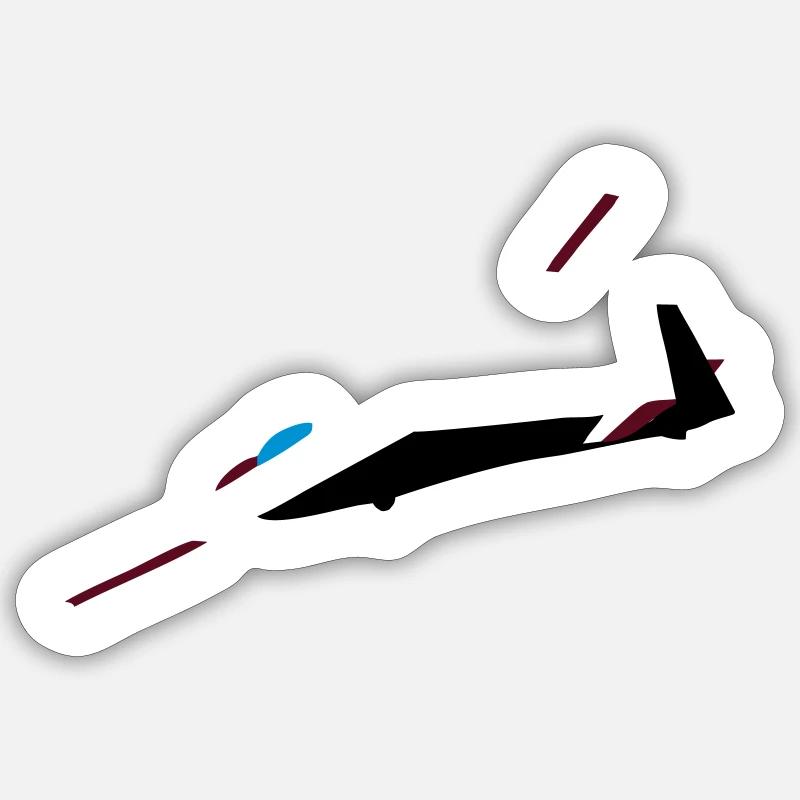 ka8 glider glider glider pilot pilot Sticker size S (10 x 10 cm)