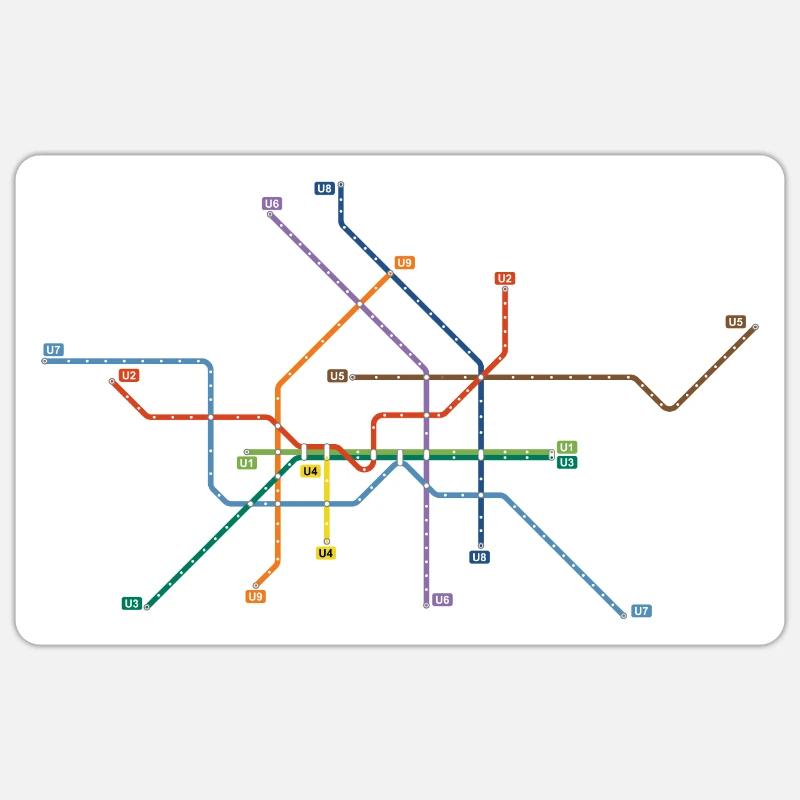 Metro Berlin - Sticker taille S (10 x 10 cm) - blanc mat