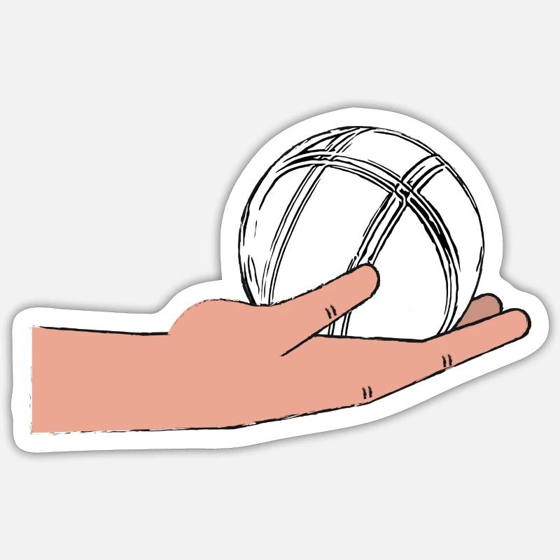 Boule hand mit Boulekugel Sticker Größe S (10 x 10 cm)