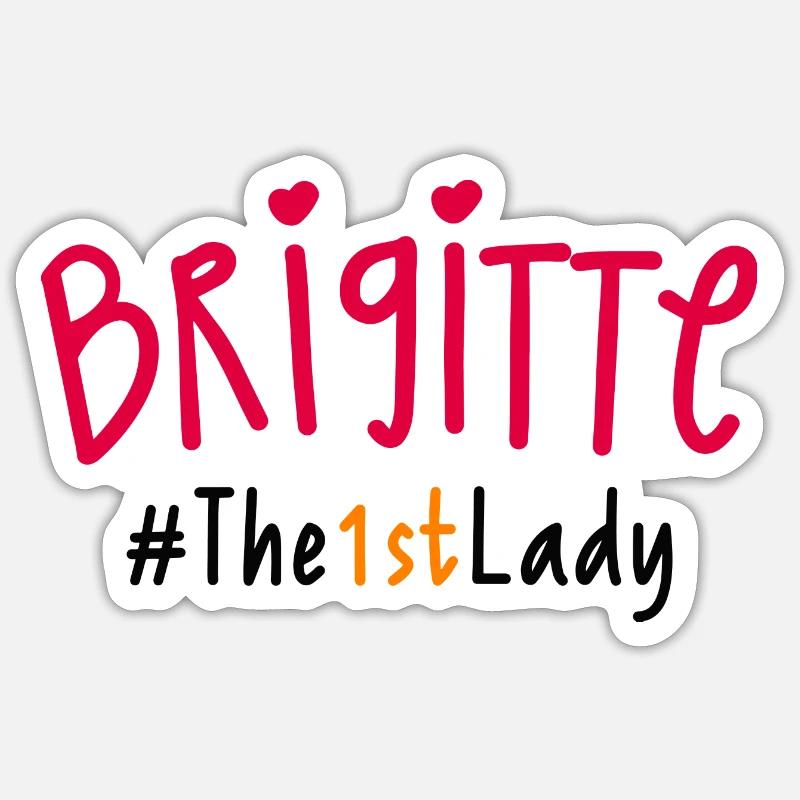 Brigitte, Die 1. Dame - Sticker Größe S (10 x 10 cm) - Mattweiß
