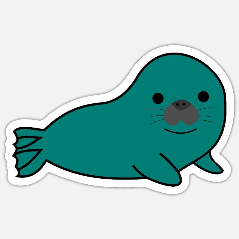 Robbe - Sticker Größe S (10 x 10 cm) - Mattweiß