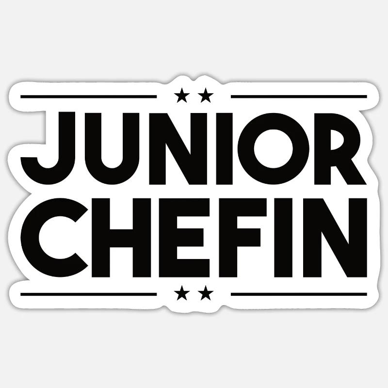 Junior chefin - Im Haus bin ich der boss geschenk - Sticker Größe S (10 x 10 cm) - Mattweiß