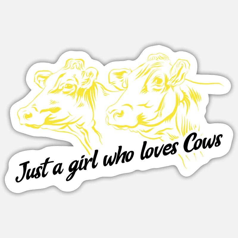 Nur ein Mädchen, das Kühe liebt Sticker Größe S (10 x 10 cm)