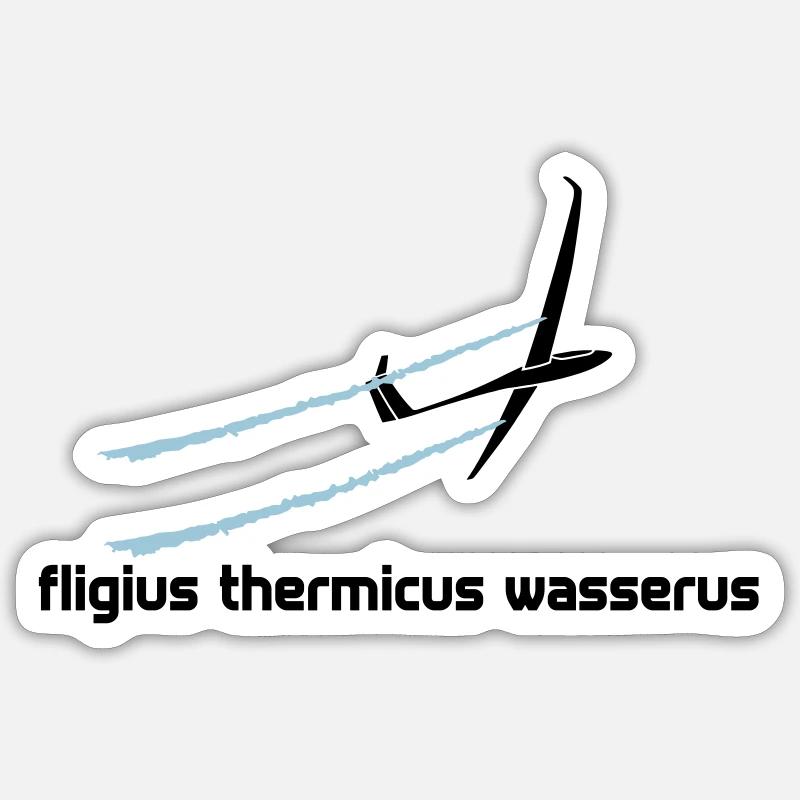 Planeur Planeur Planeur Pilote - Sticker taille S (10 x 10 cm) - blanc mat