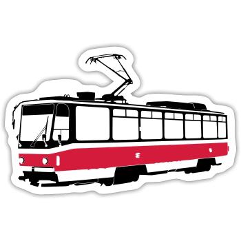 Brünner Straßenbahn - Sticker Größe S (10 x 10 cm) - Mattweiß - Vorne