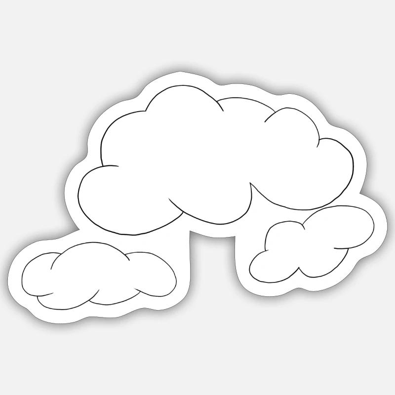 nuage - Sticker taille S (10 x 10 cm) - blanc mat