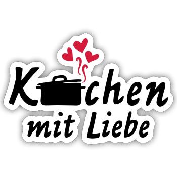 kochen liebe hobbykoch freude spass topf koch herz - Sticker Größe S (10 x 10 cm) - Mattweiß - Vorne