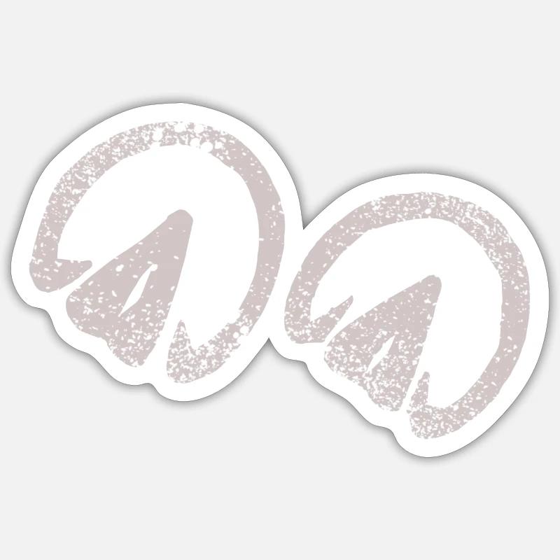 Barhuf Pferde Hufabdrücke Lustige Geschenkidee - Sticker Größe S (10 x 10 cm) - Mattweiß