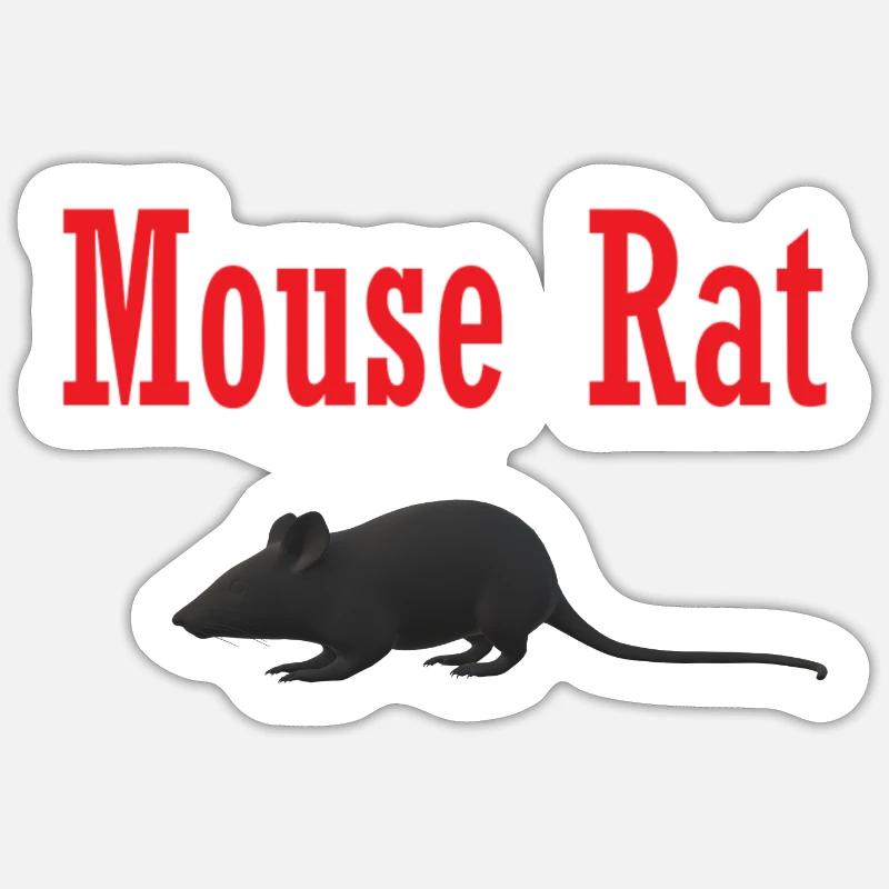 Logo de bande de rat de souris - nouveauté de parcs et de loisirs - Sticker taille S (10 x 10 cm) - blanc mat