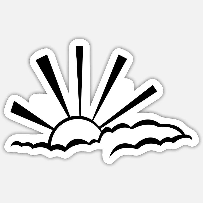 Soleil - Sticker taille S (10 x 10 cm) - blanc mat