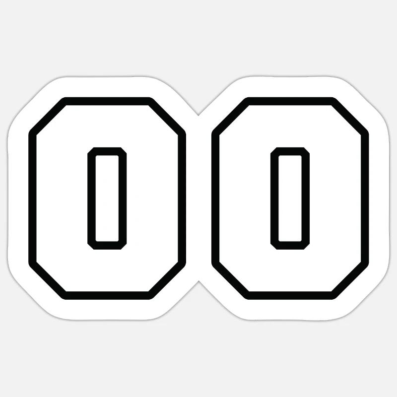 NUMÉRO 00 - Sticker taille S (10 x 10 cm) - blanc mat