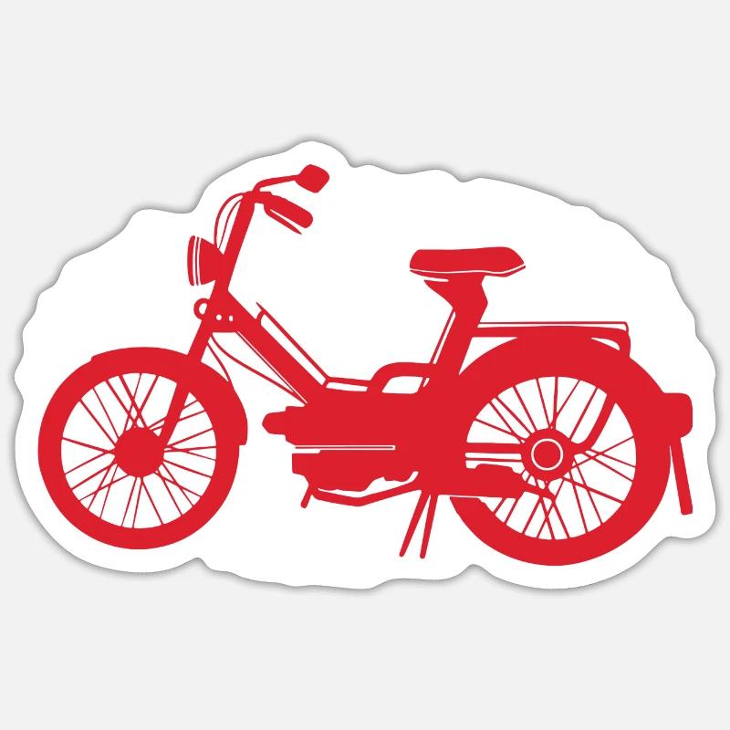 moped - Sticker size S (10 x 10 cm) - white matte