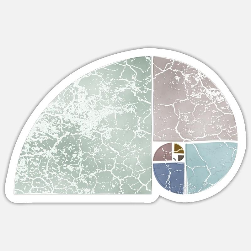 Fibonacci Spiral Sequence - Light Colored 1 - Sticker size S (10 x 10 cm) - white matte
