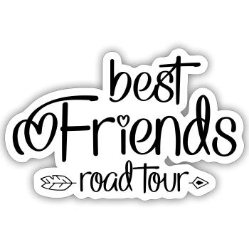 Road Tour mit Freunden - Sticker Größe S (10 x 10 cm) - Mattweiß - Vorne