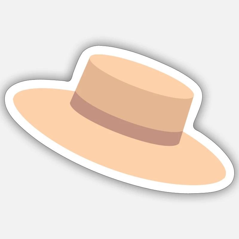 Chapeau de soleil - Sticker taille S (10 x 10 cm) - blanc mat