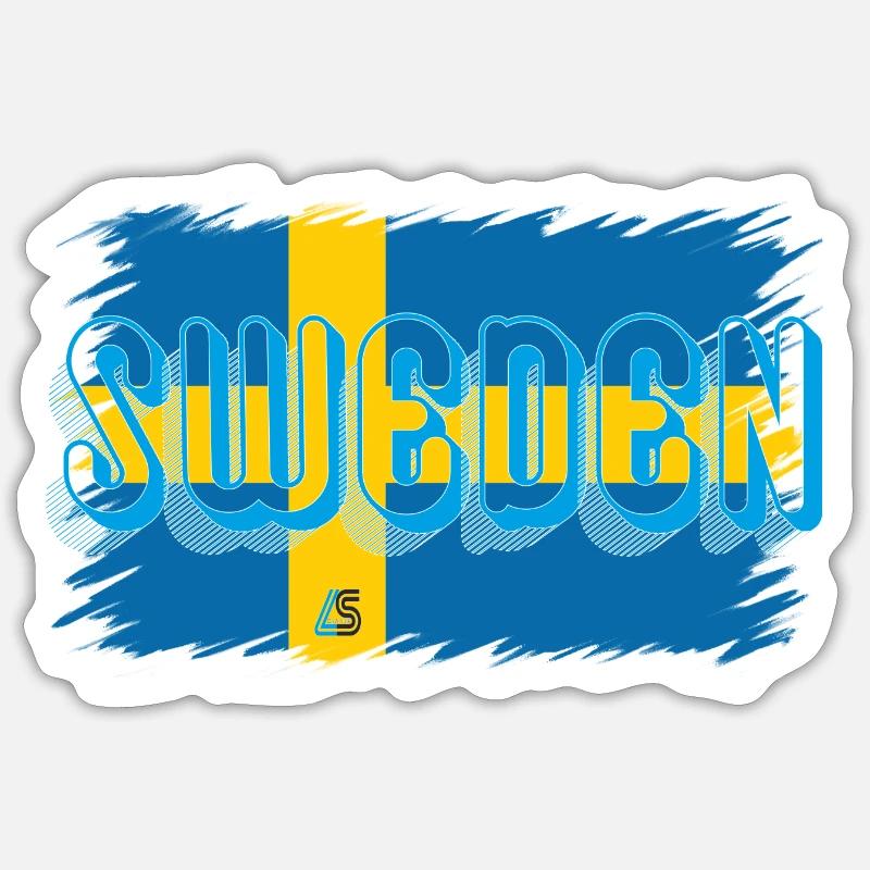 Suède - Sticker taille S (10 x 10 cm) - blanc mat