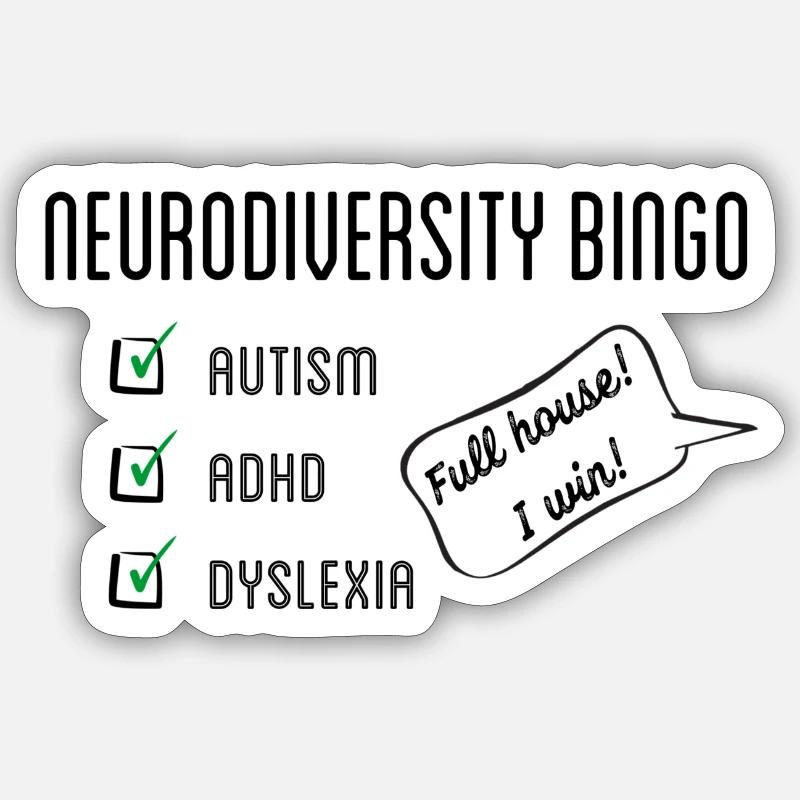 neurodiversity bingo Sticker size S (10 x 10 cm)