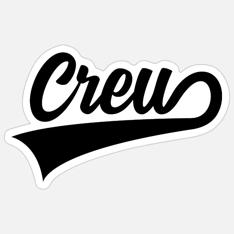 CREW BOAT - Sticker size S (10 x 10 cm) - white matte