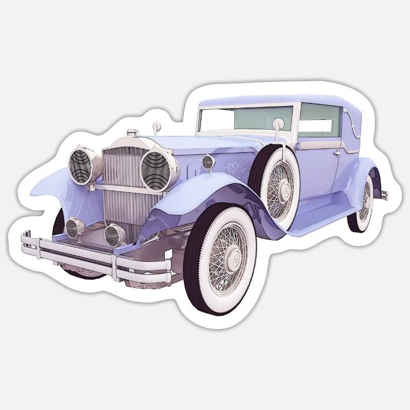 Oldtimer, Auto, Automobil - Sticker Größe S (10 x 10 cm) - Mattweiß