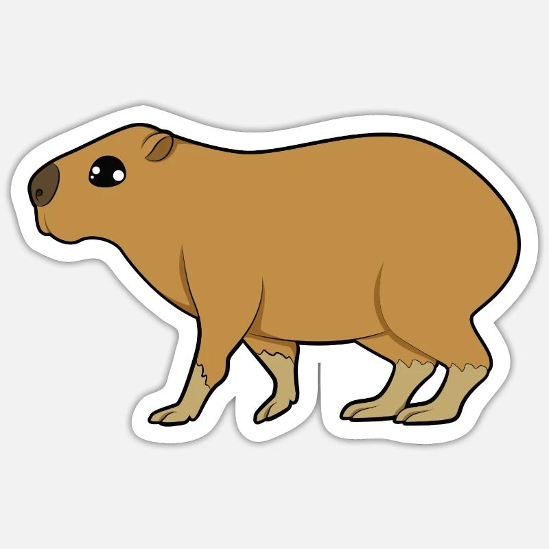 Capybara - Sticker Größe S (10 x 10 cm) - Mattweiß