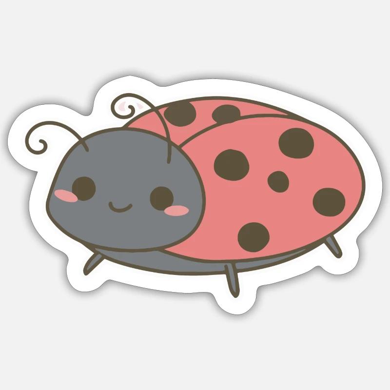Marienkäfer - Sticker Größe S (10 x 10 cm) - Mattweiß