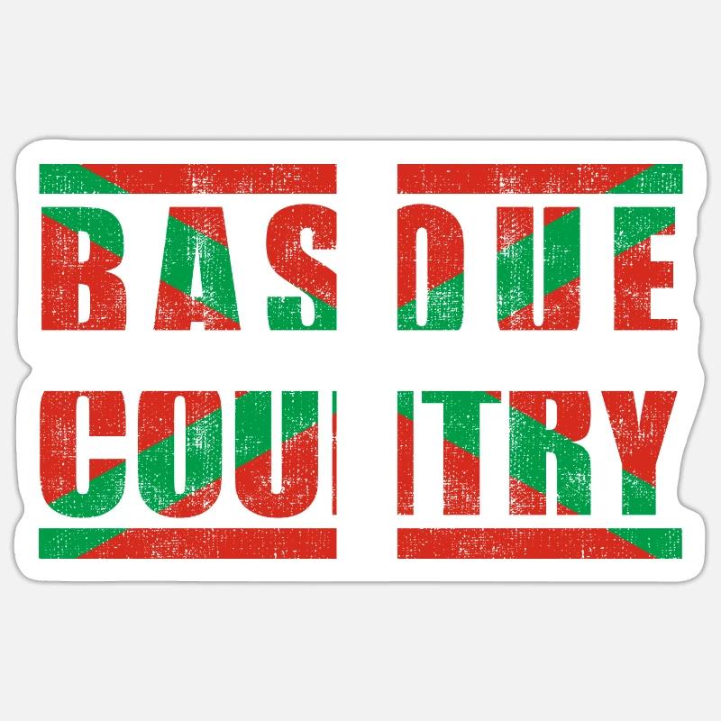 Pays basque - Sticker taille S (10 x 10 cm) - blanc mat