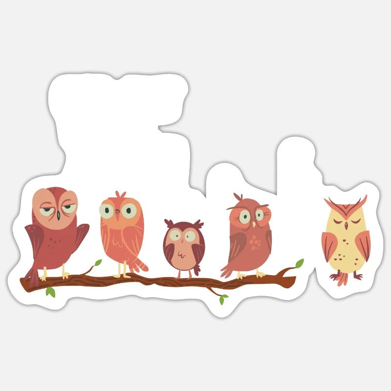Der hat WLAN Eule Uhu lustiger Spruch Eulen Uhus - Sticker Größe S (10 x 10 cm) - Mattweiß