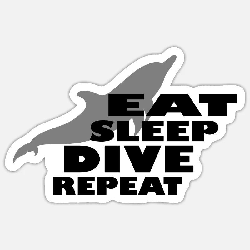 Diving Dive plonger - Sticker taille S (10 x 10 cm) - blanc mat