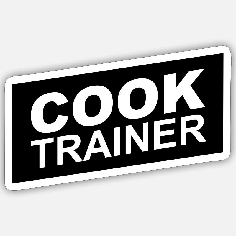 cook trainer - Sticker Größe S (10 x 10 cm) - Mattweiß