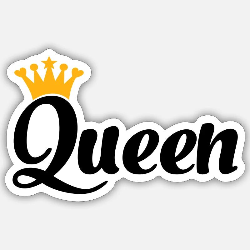 queen - Sticker size S (10 x 10 cm) - white matte