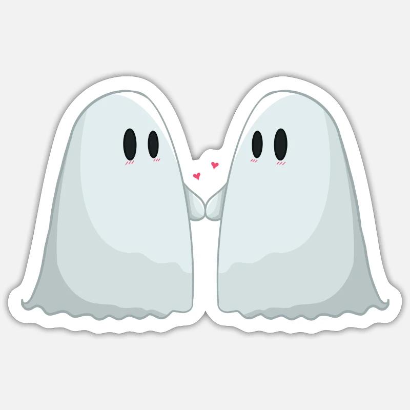 Gespenster-Pärchen Sticker Größe S (10 x 10 cm)