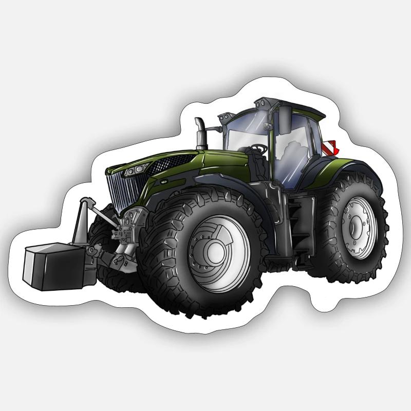 TRAKTOR - Sticker Größe S (10 x 10 cm) - Mattweiß